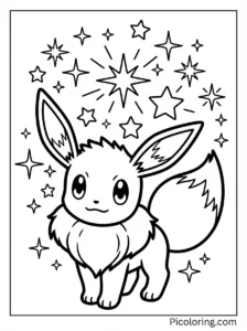 Eevee surrounded by magical glowing stars