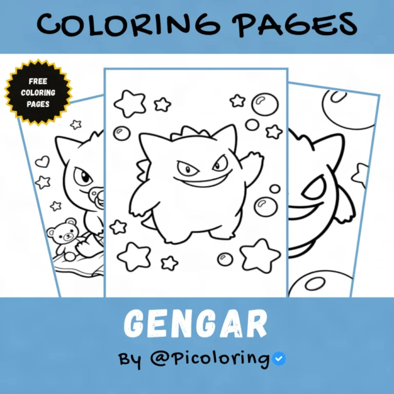 Gengar Coloring Pages Thumbnail 1000x1000