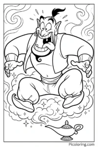 Genie with a silly, exaggerated expression to make kids laugh Genie with a silly, exaggerated expression to make kids laugh