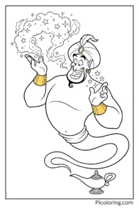 Genie with magical sparkles around his fingers granting a wish Genie with magical sparkles around his fingers granting a wish