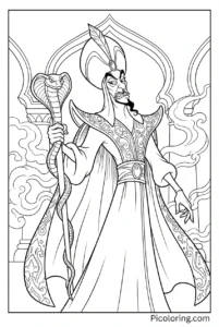 Jafar looking menacing holding his cobra staff Jafar looking menacing holding his cobra staff