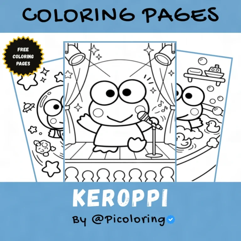 Keroppi Coloring Pages Thumbnail 1000x1000