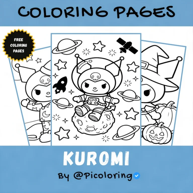 Kuromi Sanrio Coloring Pages Thumbnail 1000x1000