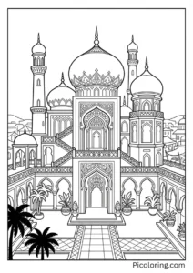 The magnificent palace with domes and towers The magnificent palace with domes and towers