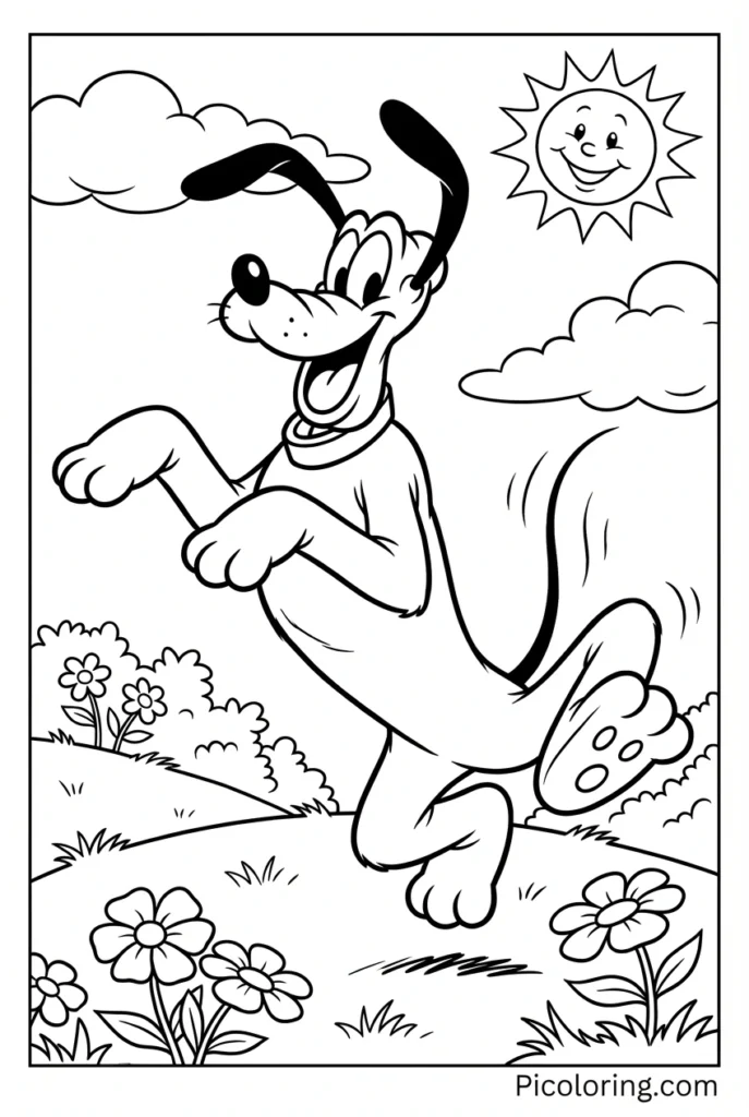 Pluto jumping with joy and ears flopping
