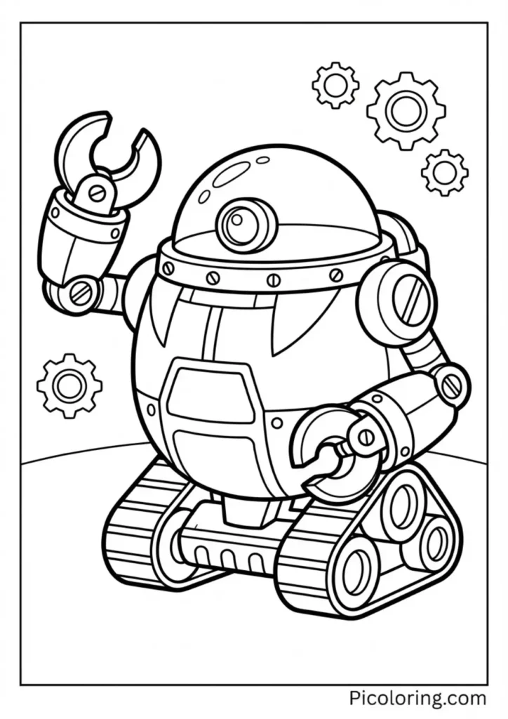 A classic Eggman badnik robot for kids to color