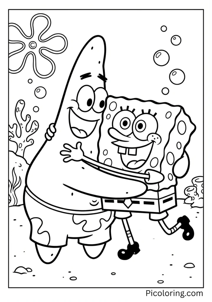 Patrick giving his best friend a big warm hug