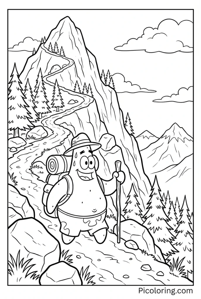 Patrick hiking up a tall mountain with a backpack