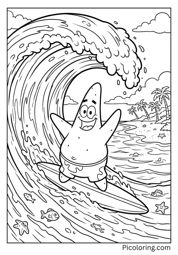Patrick riding a surfboard on a big ocean wave