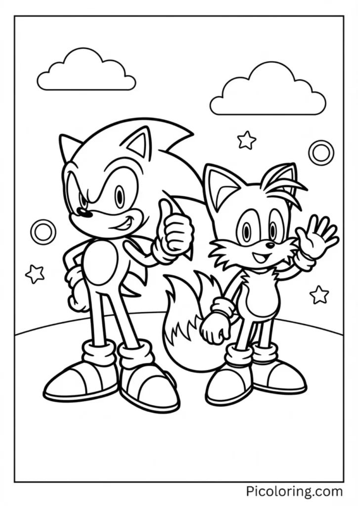 Sonic and his best friend Tails standing together ready for adventure