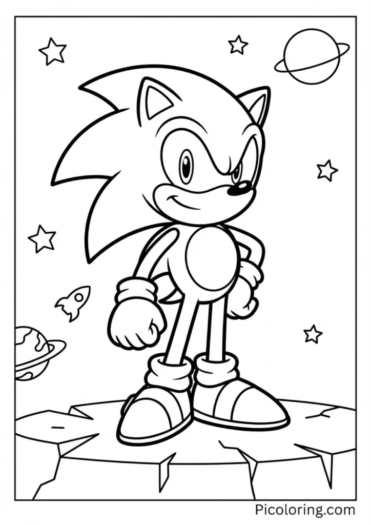 Sonic looking focused and ready for an important mission