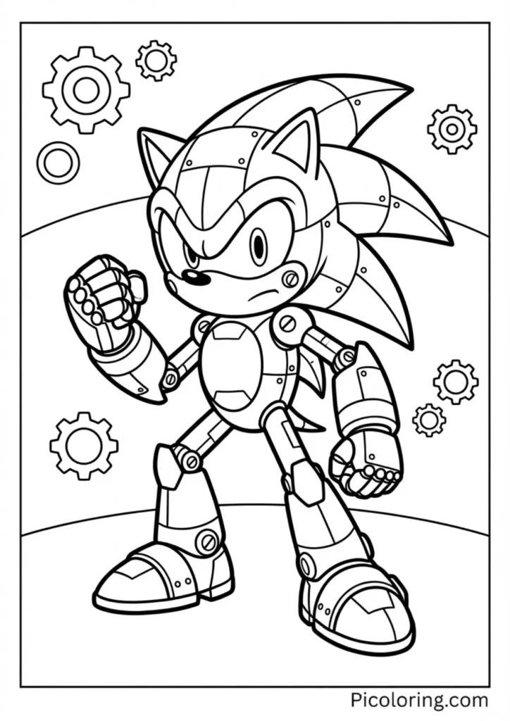 The robotic evil version of Sonic in a menacing pose