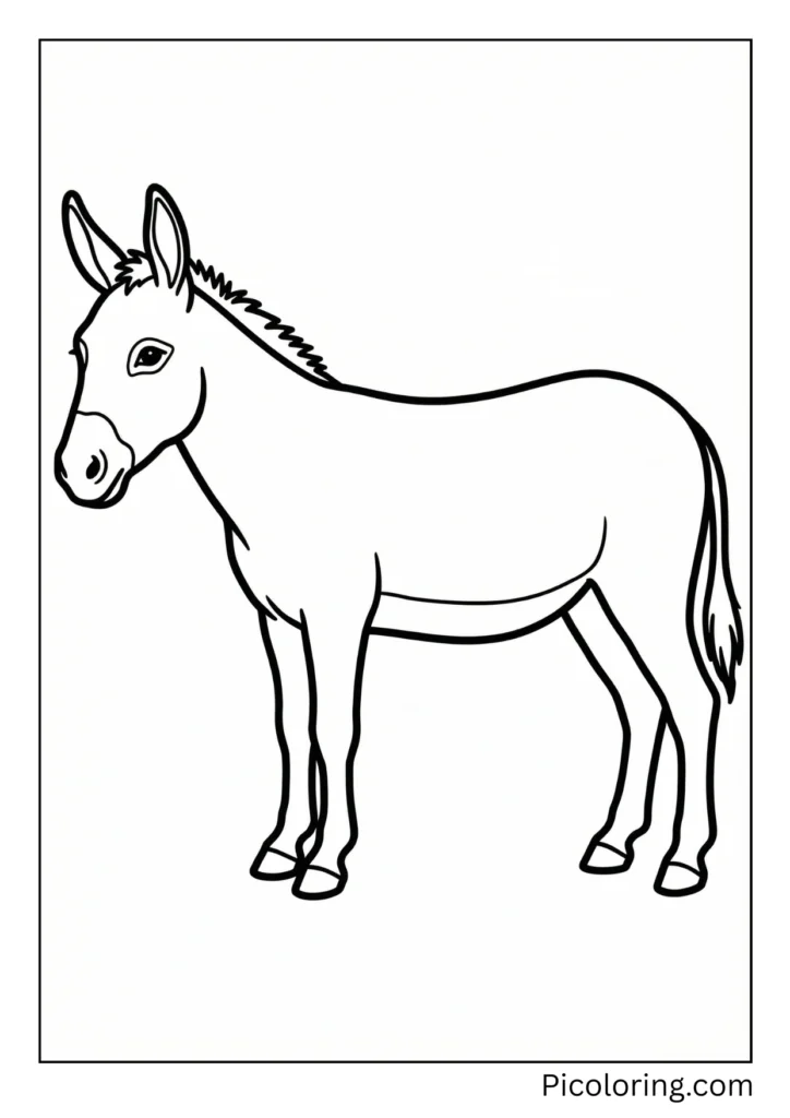 A complete anatomically accurate donkey standing in profile