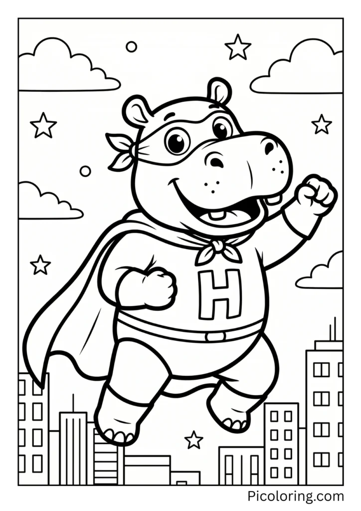A creative hippo painting on an easel with a palette