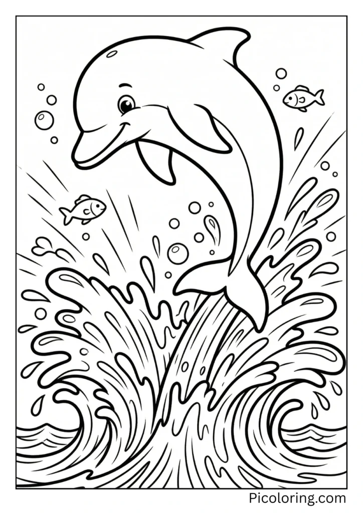 A playful dolphin creating big splashes with its tail