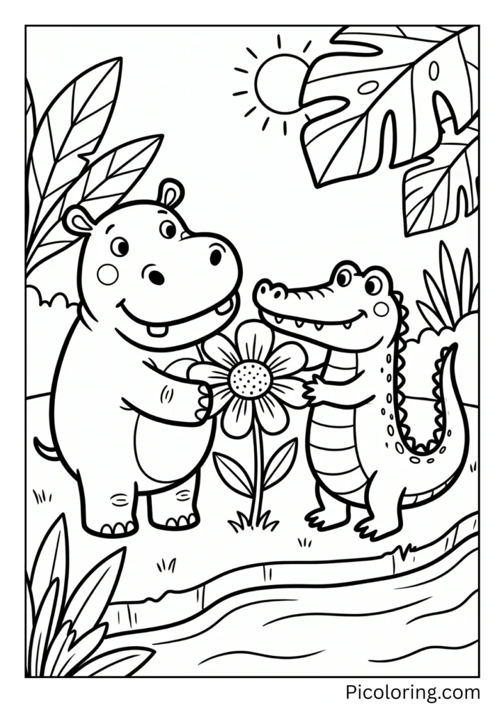 An unlikely friendship between hippo and crocodile