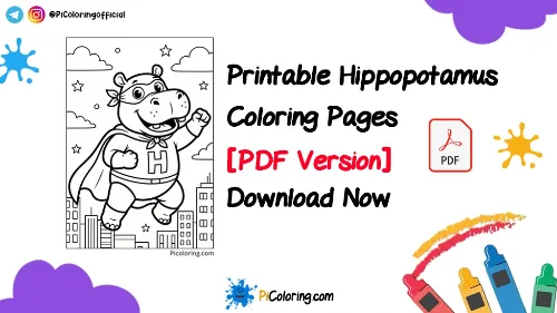 Printable Hippo Coloring Pages