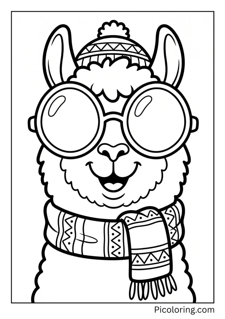 A stylish alpaca wearing big round sunglasses looking super cool and fancy A stylish alpaca wearing big round sunglasses looking super cool and fancy