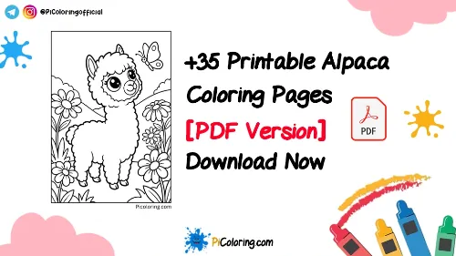 Simple Alpaca Coloring Pages Great for Young Children