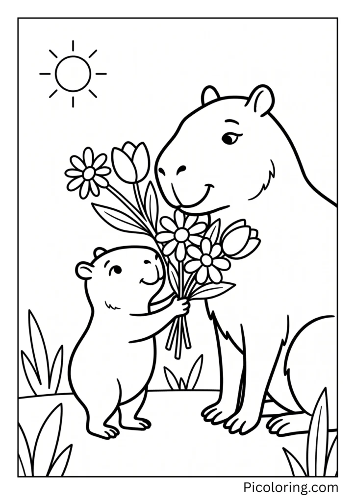 A Baby capybara Celebrate Mother's Day A Baby capybara Celebrate Mother's Day