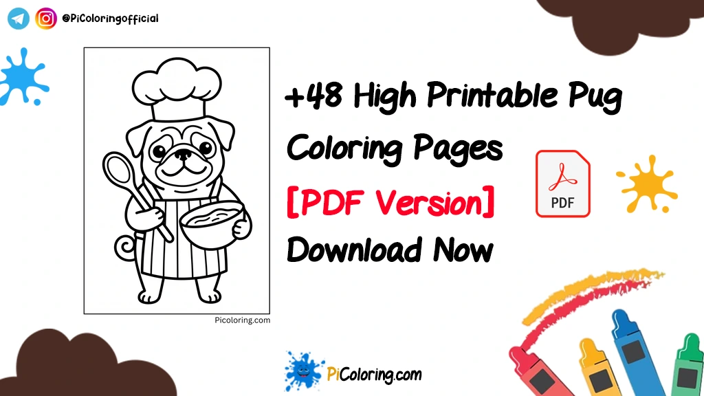 Pug Coloring Pages Thumbnail 1024x576