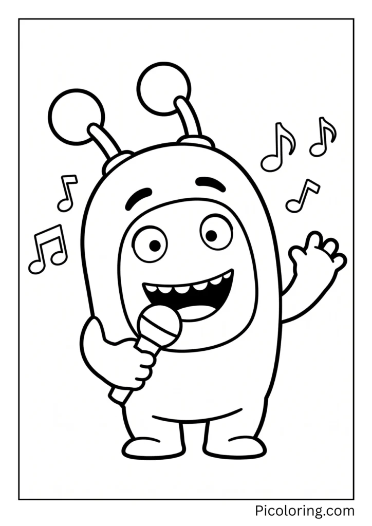 Bubbles sings with a big smile Bubbles sings with a big smile