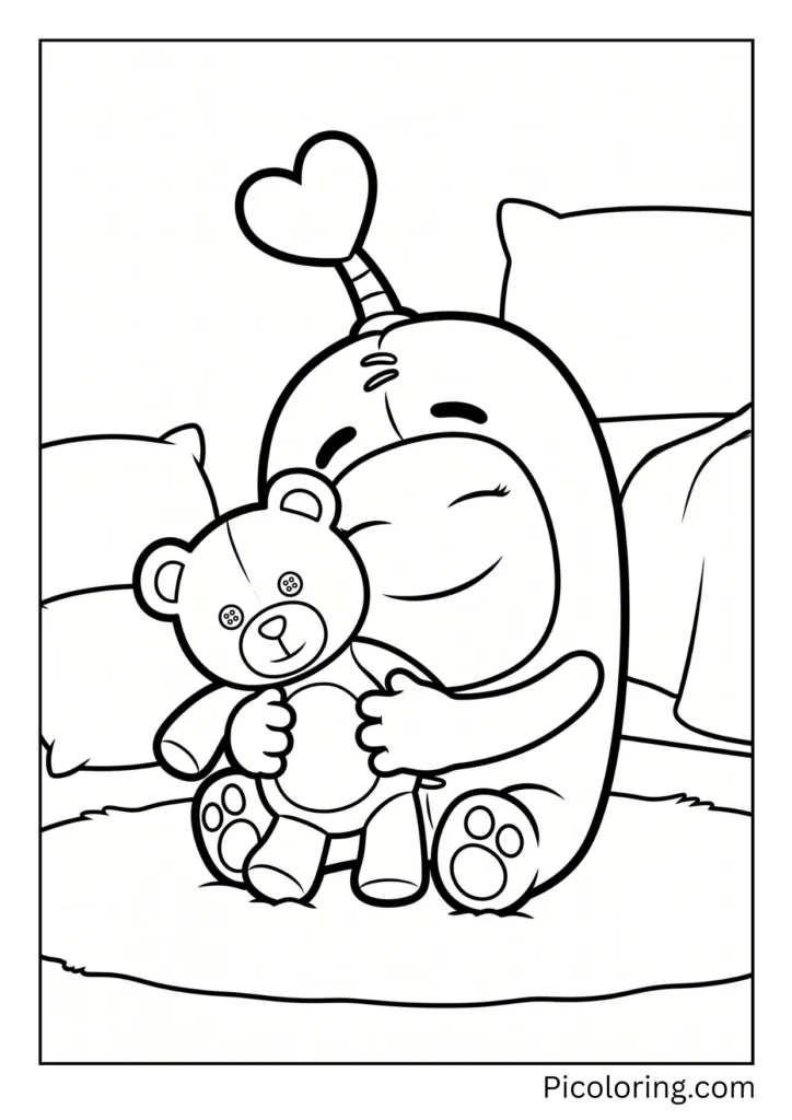 Newt hugs his teddy for comfort Newt hugs his teddy for comfort