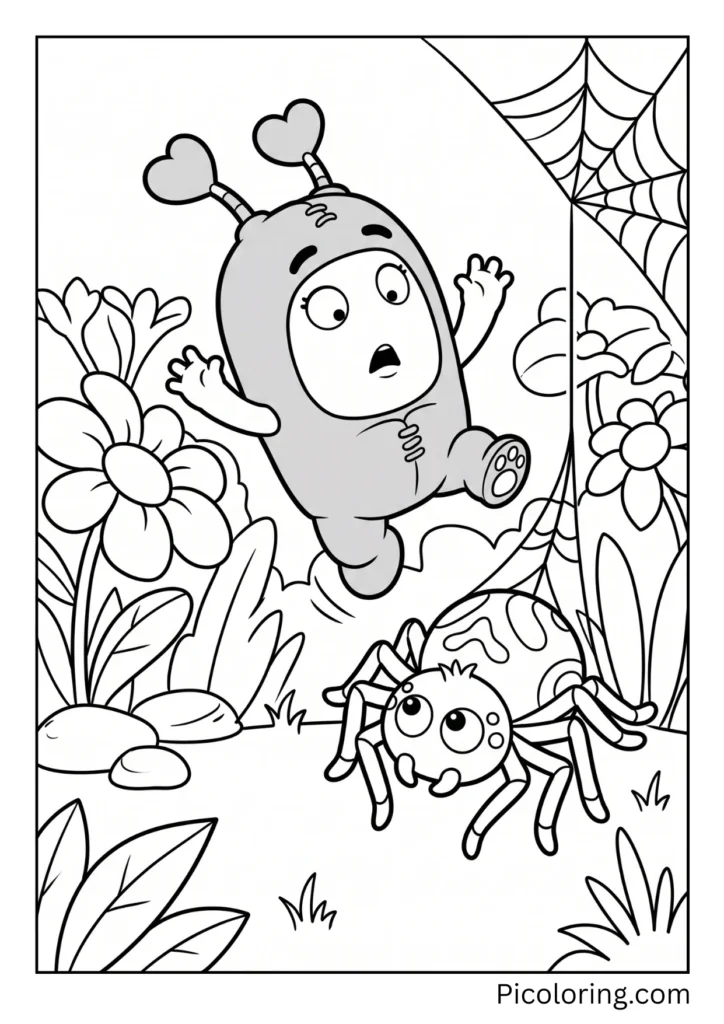Newt jumps back from a spider Newt jumps back from a spider