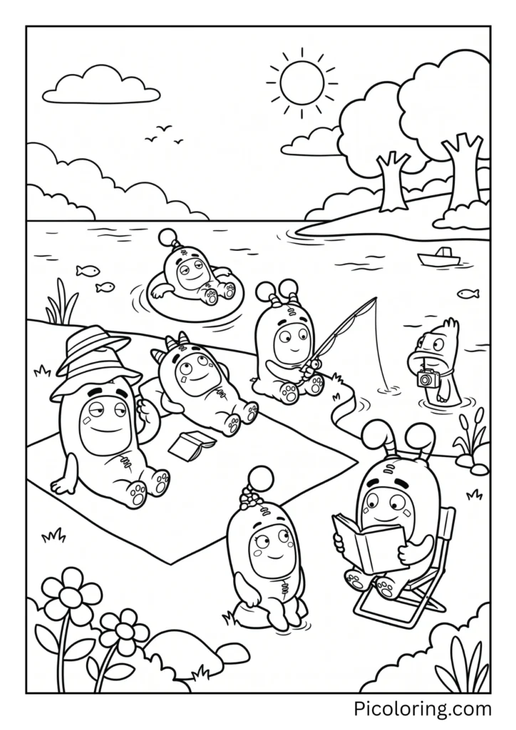Oddbods relax by the water Oddbods relax by the water