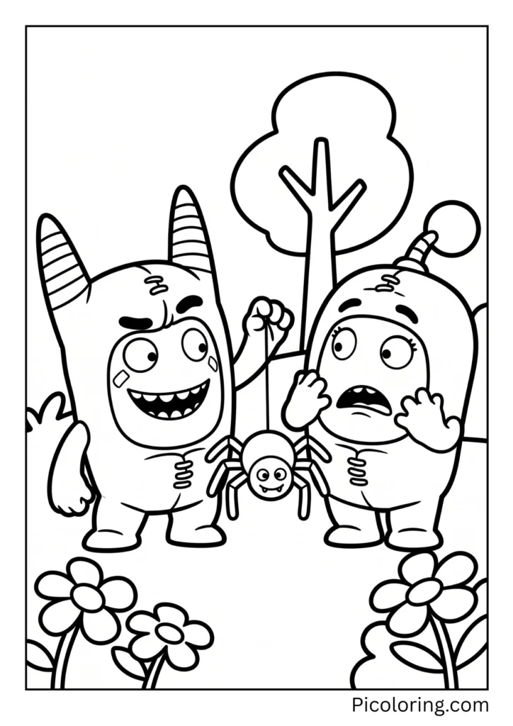 Pogo scares Newt with a toy spider Pogo scares Newt with a toy spider