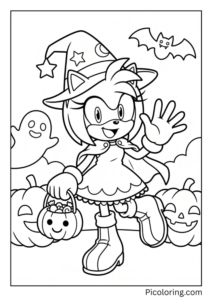 Amy Rose Celebrating Halloween Dressed in a fun costume