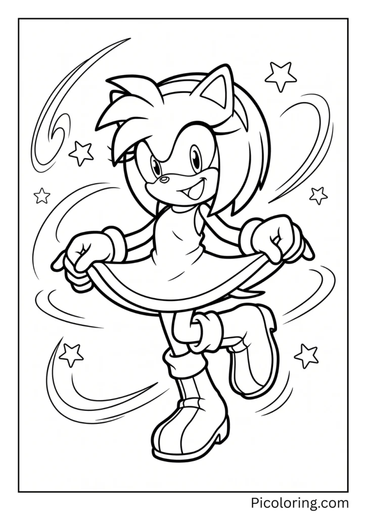 Amy Rose Twirling Her Dress
