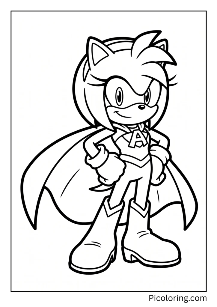 Amy Rose in Superhero Cape A bold and brave costume.