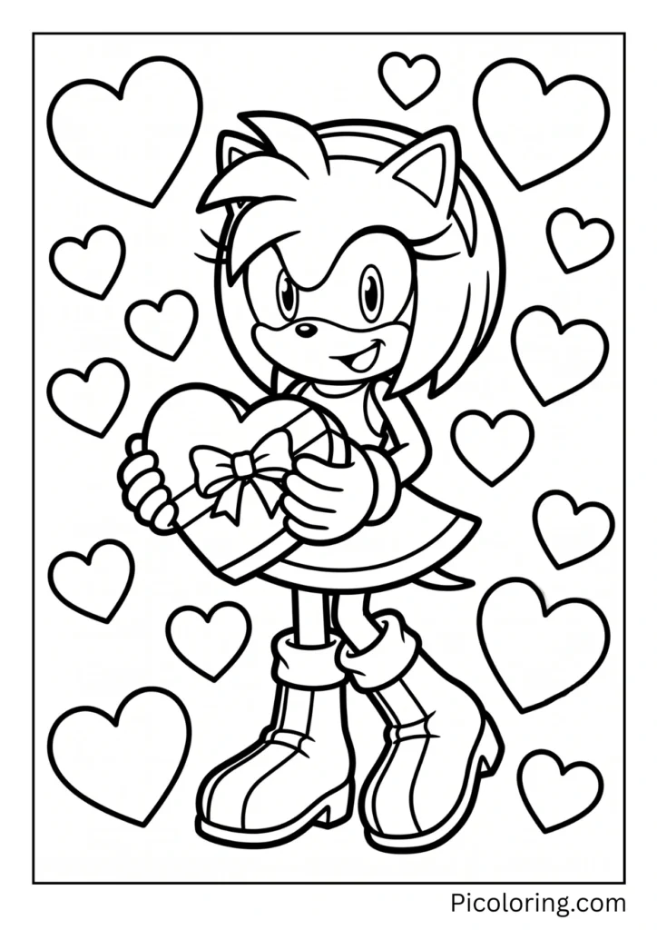 Amy Rose with Valentine Hearts