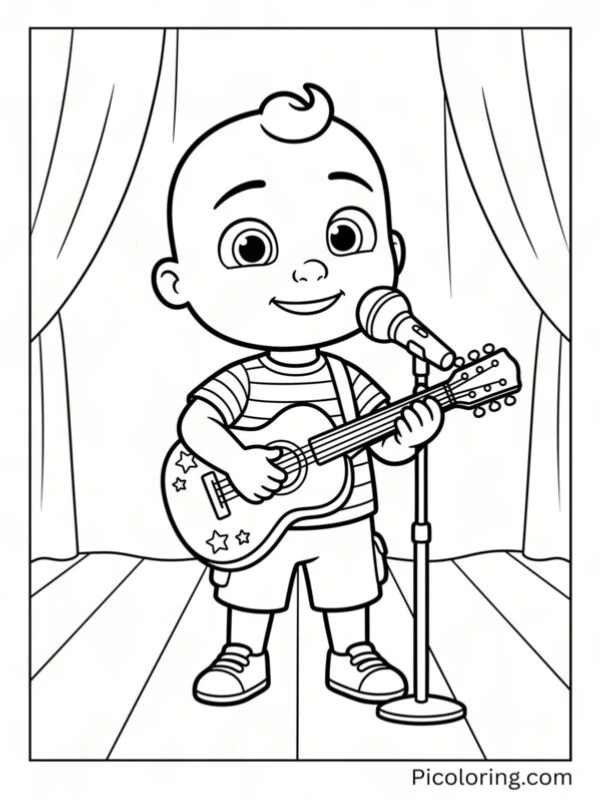 JJ singing and playing guitar on the big stage