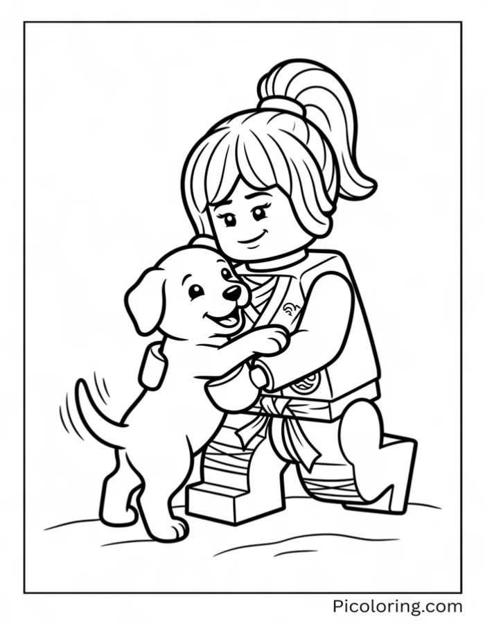 Nya and its best friend a small puppy sharing a big warm hug